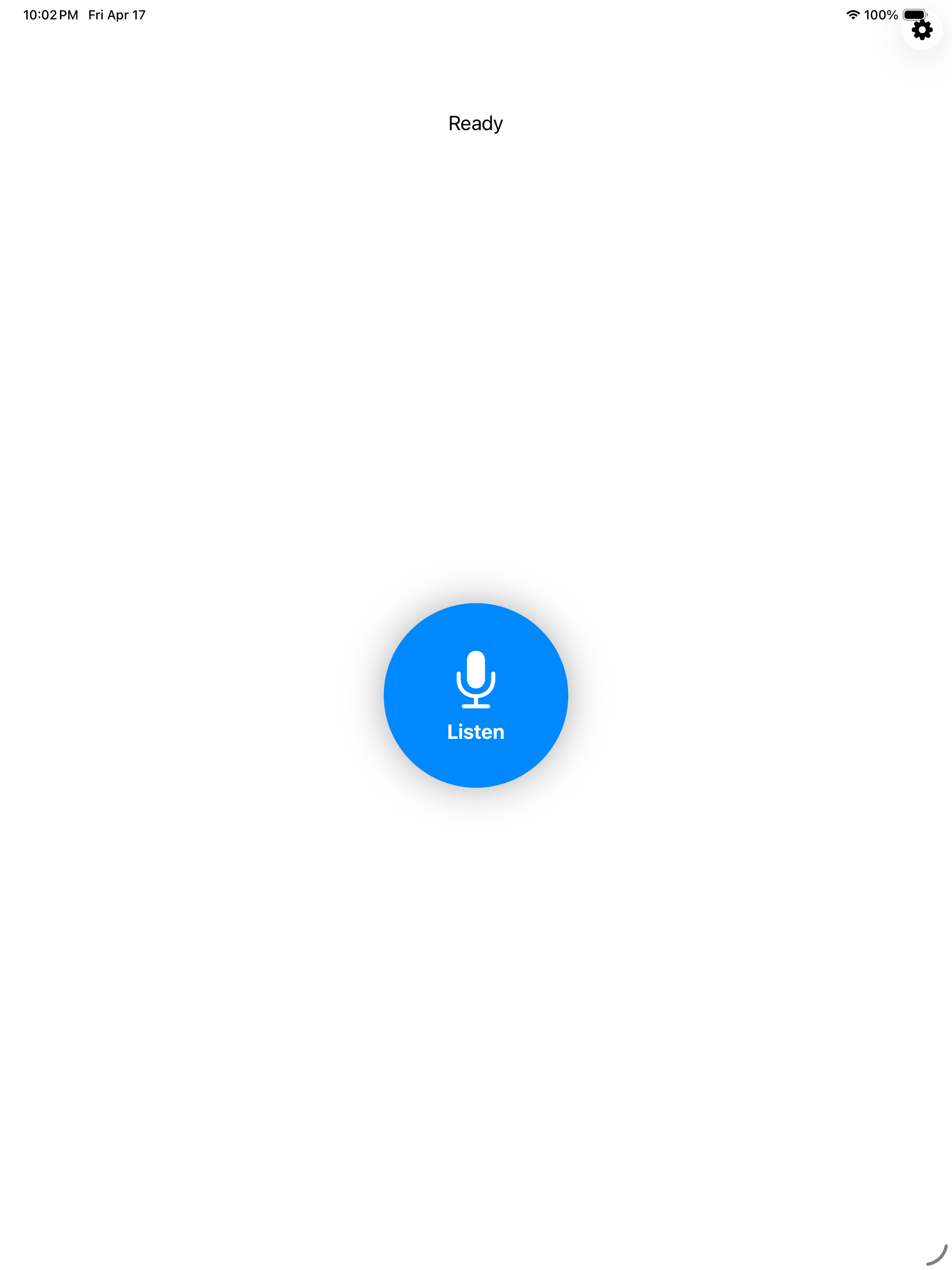 EarShot on iPad ready to listen