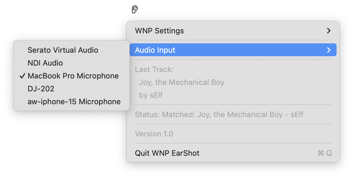 Audio input selection